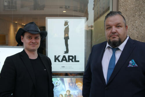 Miika J. Norvanto & Timo Puustinen with the "Karl" Poster, Photo by: Juho Lipponen